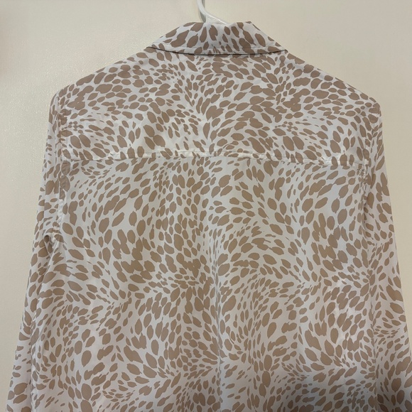 Coolibar Women's UPF 50+ Tab-Sleeve Button-Front Tunic Shirt Top M Khaki Print - Picture 8 of 12